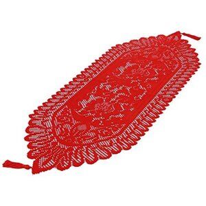 Red Lace Table Runner Wedding Party Coffee Table Decor Romantic Home Table Linen